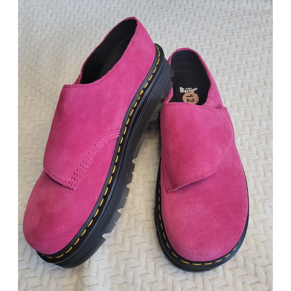 Dr. Martens Fuchsia Pink Bronx Suede Zebzag AnyWair Mules Mn-12 Wmn-13 BRAND NEW